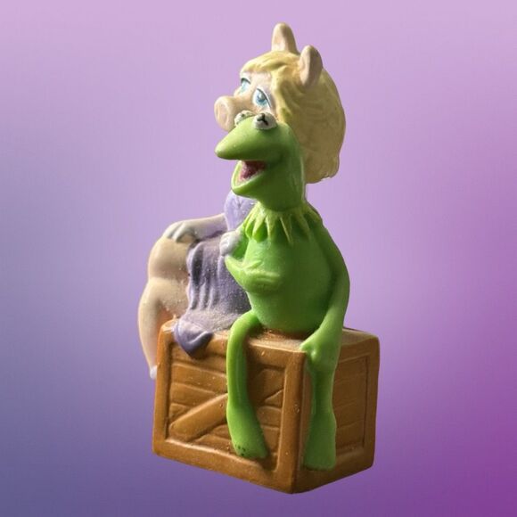 Applause THE MUPPETS 2.5" Kermit The Frog & Miss Piggy Cake Topper PVC Figurine - Picture 2 of 8